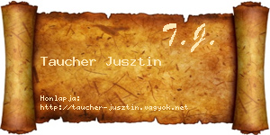 Taucher Jusztin névjegykártya